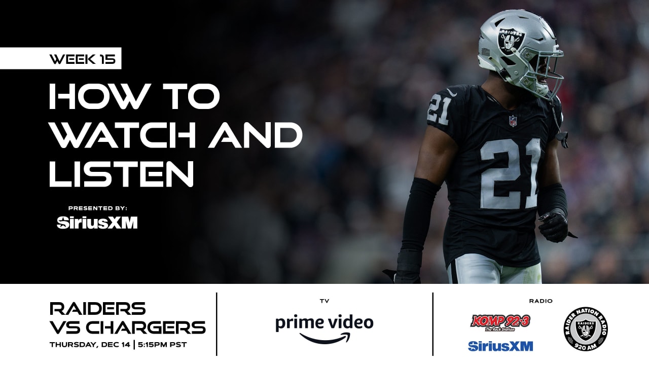 How to watch, listen to and livestream Raiders vs. Chargers