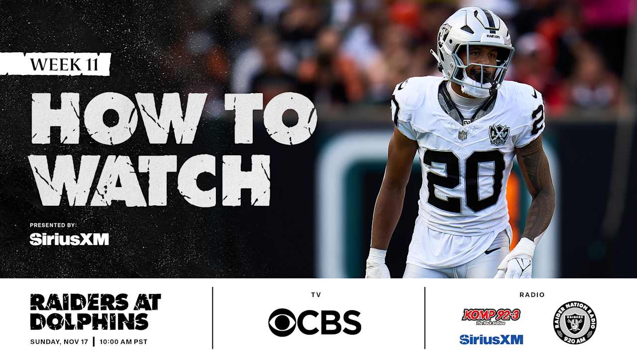 How to watch, listen to and livestream Raiders at Dolphins