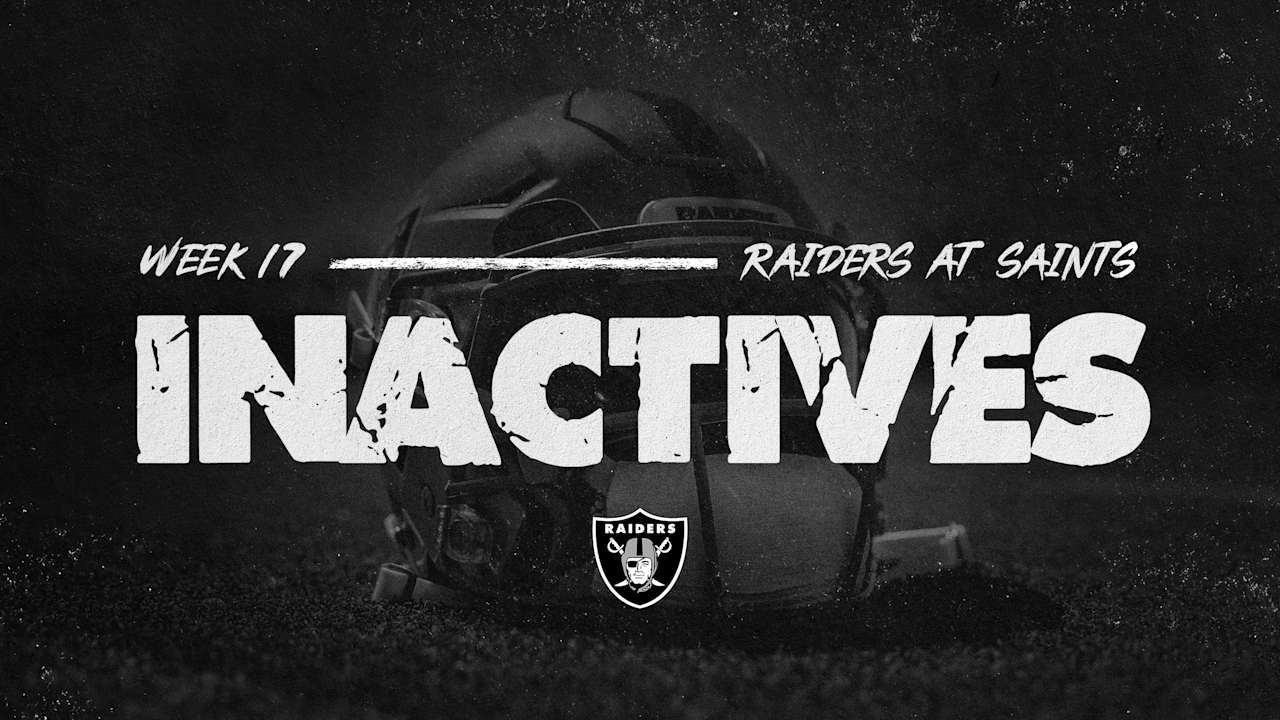 Las Vegas Raiders Week 17 Inactives vs. New Orleans Saints