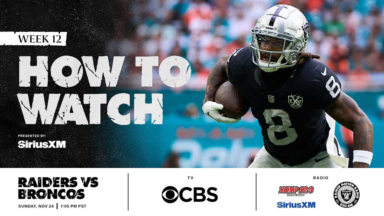 How to watch, listen to and livestream Raiders vs. Broncos