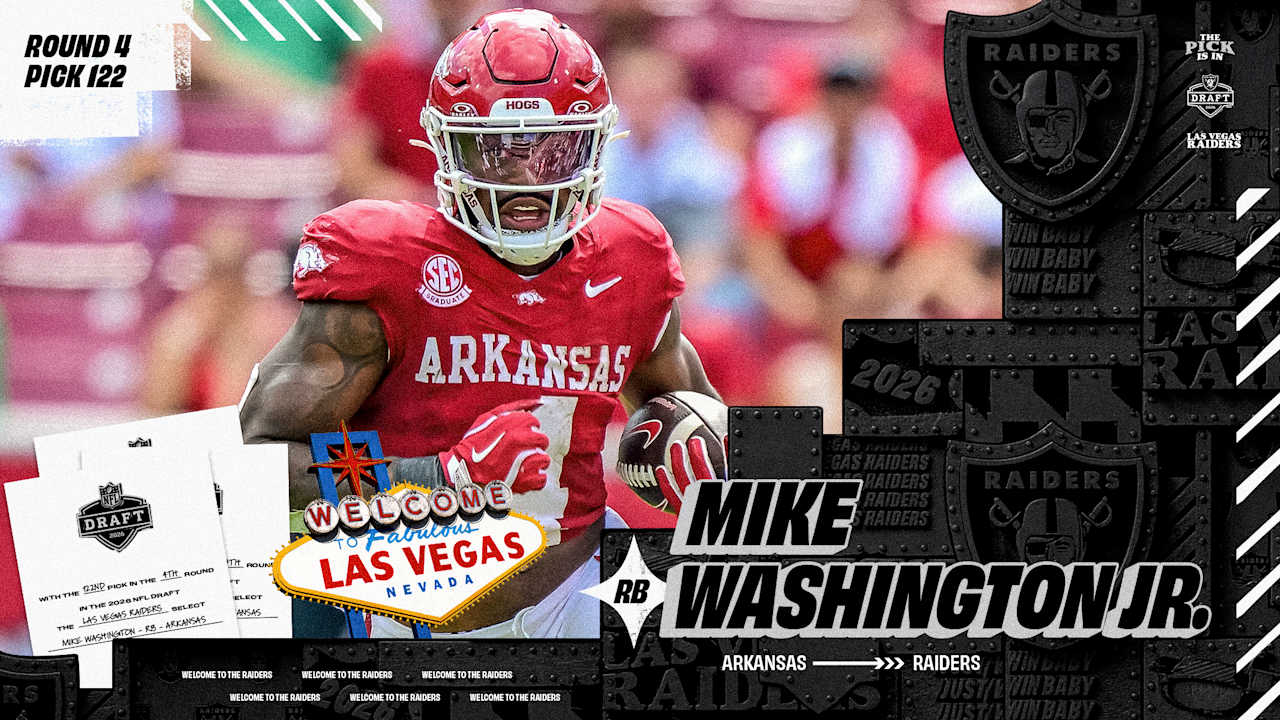 Raiders trade up to No. 122, select RB Mike Washington Jr.