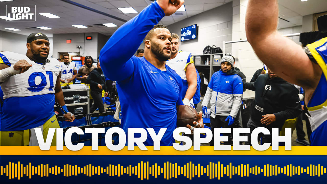 Victory Speech: Aaron Donald, Kyren Williams & Joe Noteboom Get Game ...