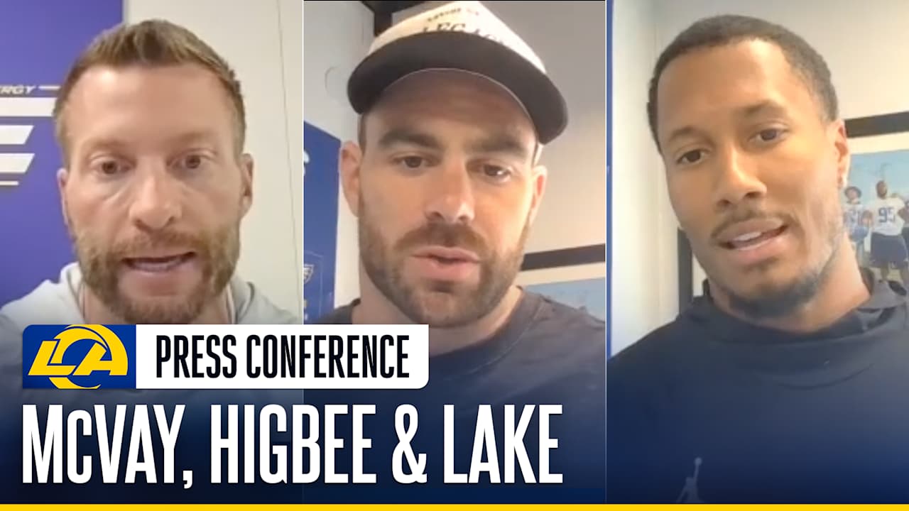 Los Angeles Rams head coach Sean McVay, tight end Tyler Higbee & safety ...
