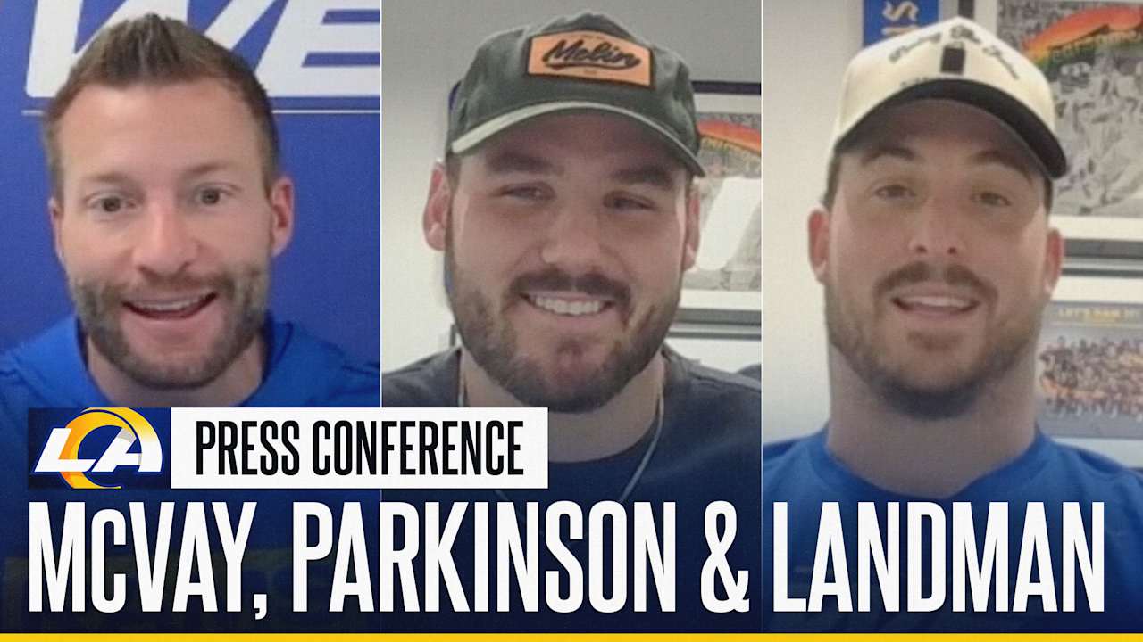 Los Angeles Rams head coach Sean McVay, tight end Colby Parkinson ...