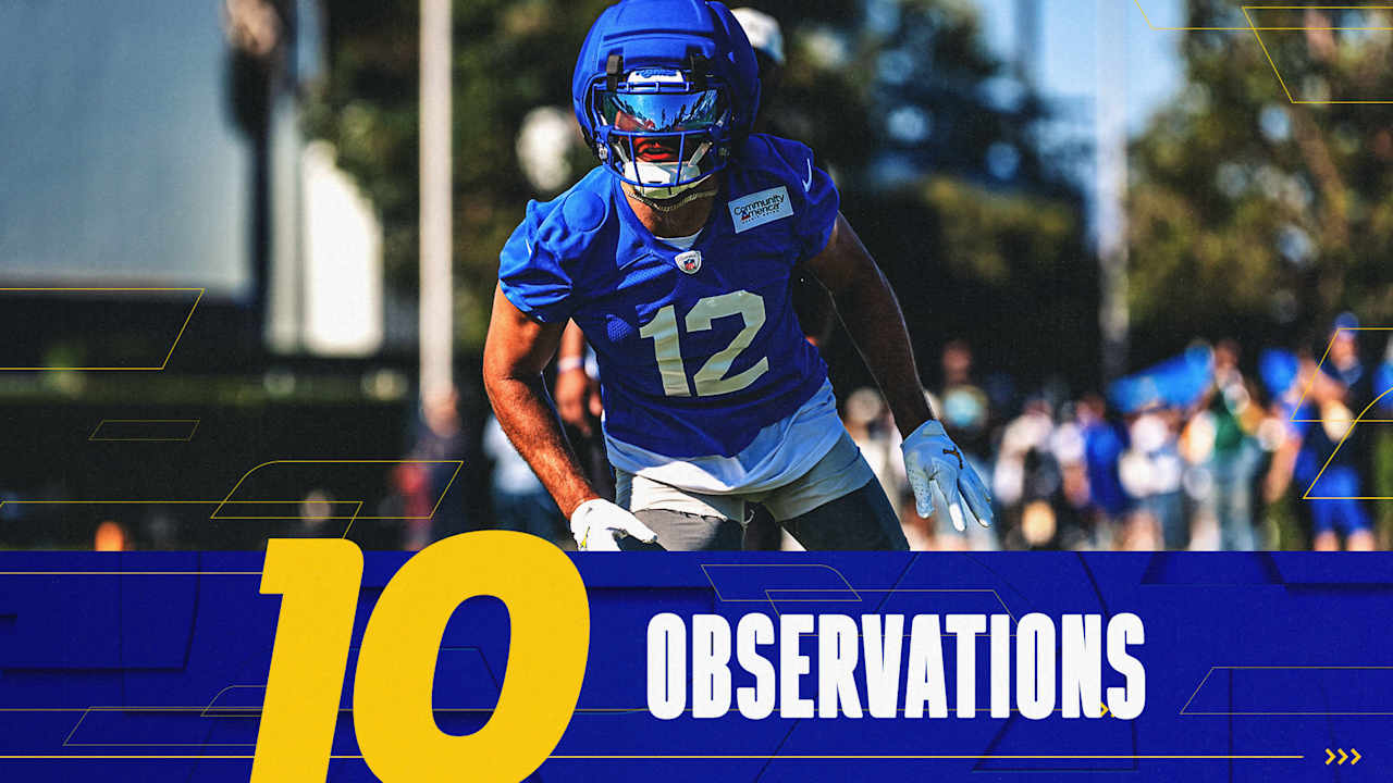 10 Observations from Day 2 of 2026 Rams Training Camp: Matthew Stafford sharp in camp debut; Puka Nacua, Davante Adams, Trent McDuffie and Cam Lampkin provide additional highlight moments - Rams