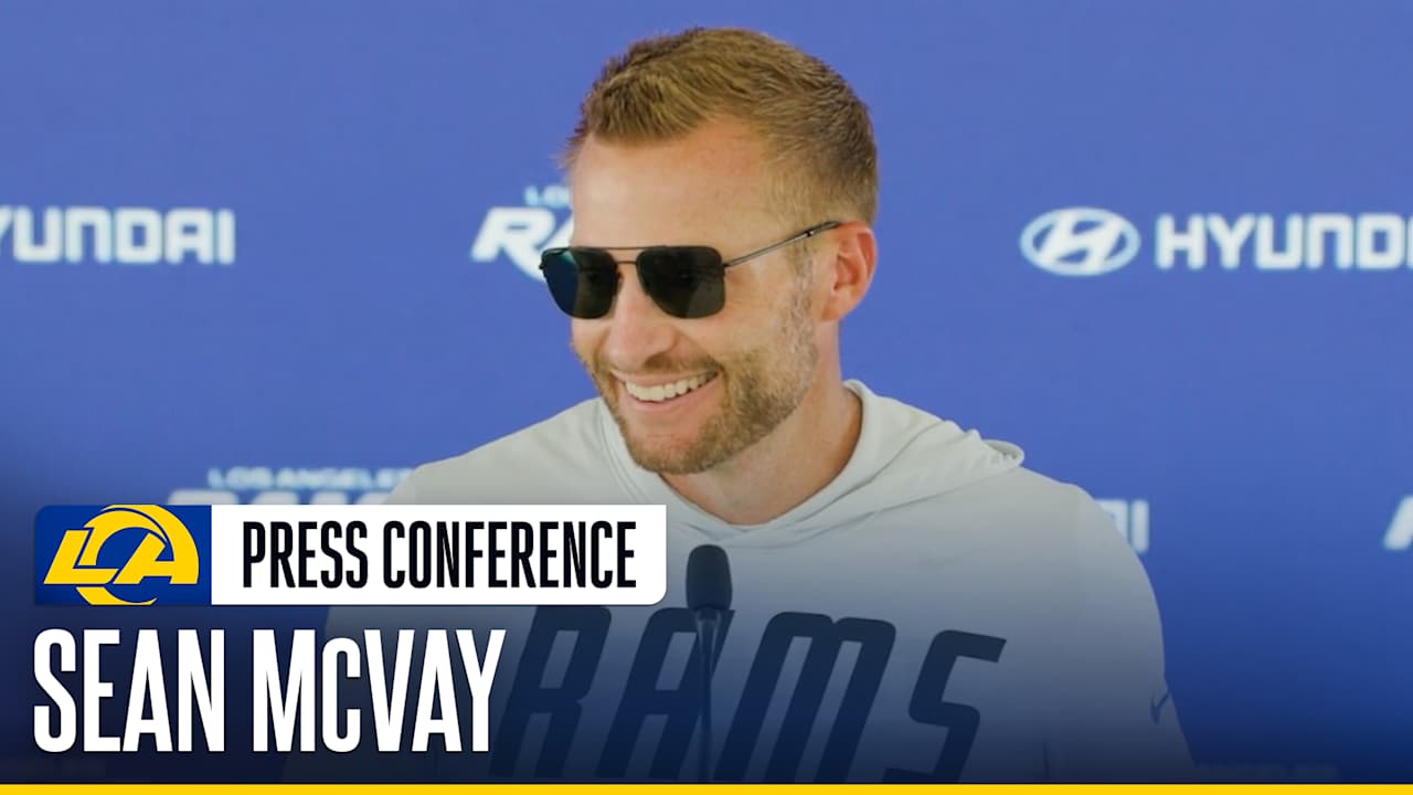 Los Angeles Rams head coach Sean McVay debriefs on the Rams' joint ...