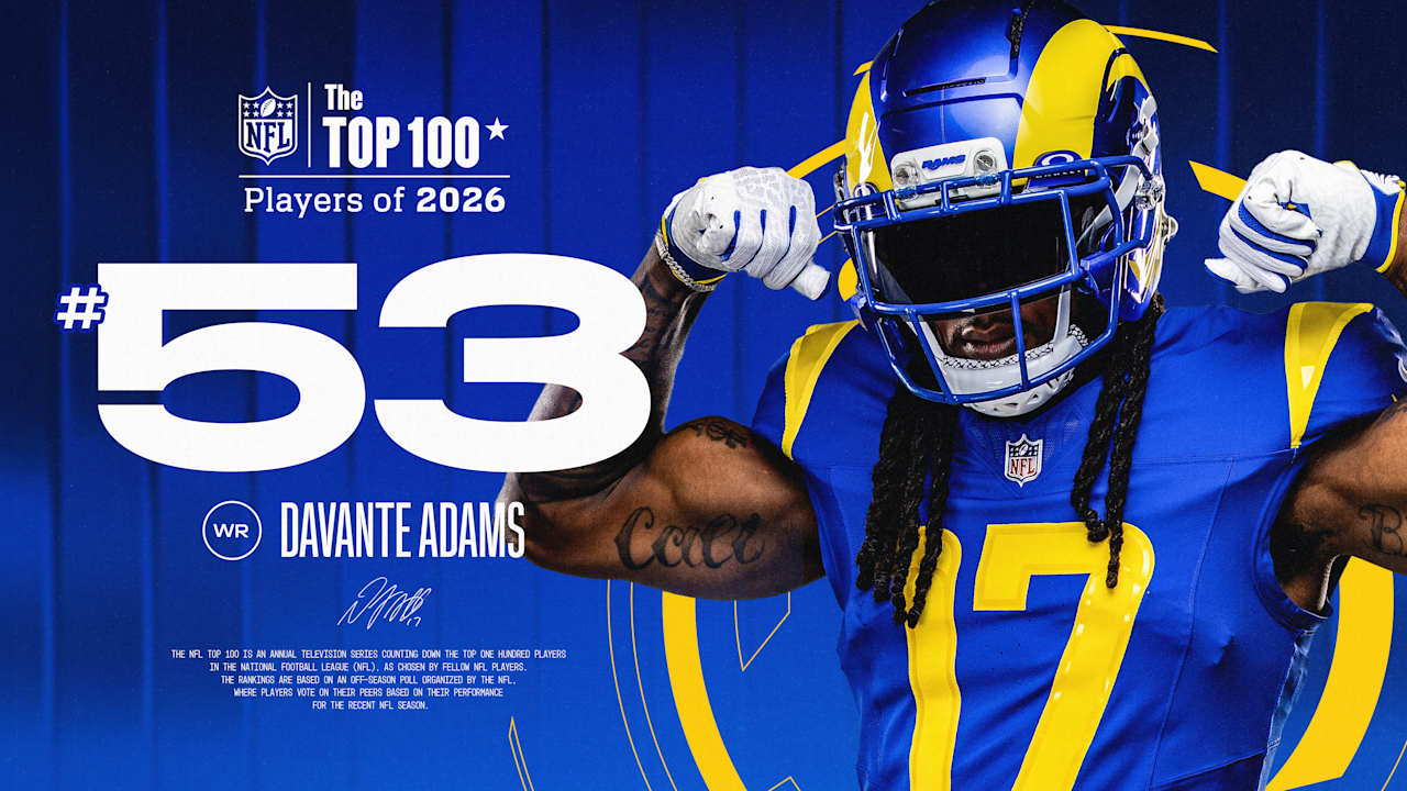 Rams wide receiver Davante Adams lands at No. 53 on NFL Top 100 Players ...