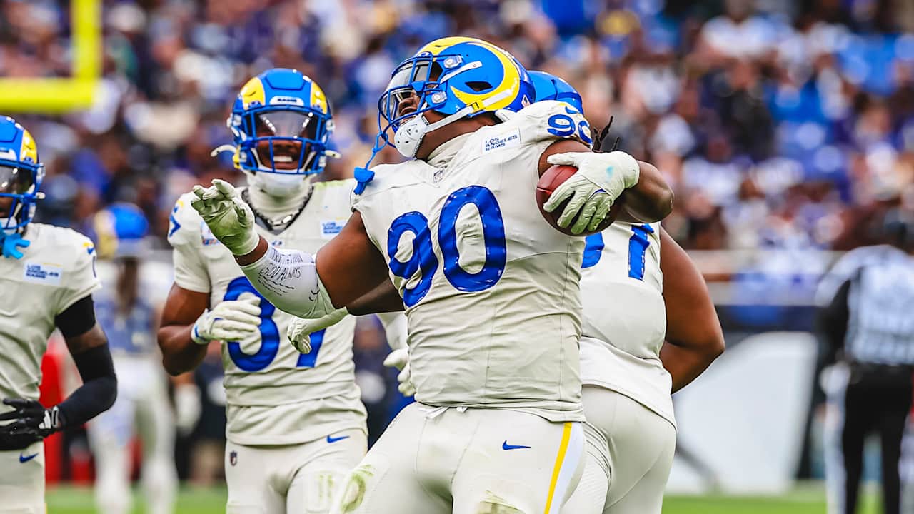Tyler Davis fumble recovery from Zay Flowers | Los Angeles Rams ...