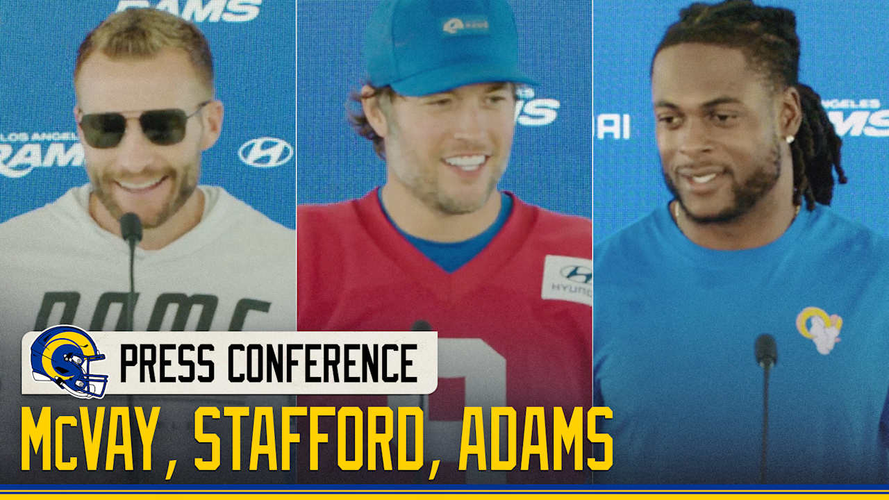 Los Angeles Rams head coach Sean McVay, quarterback Matthew Stafford ...