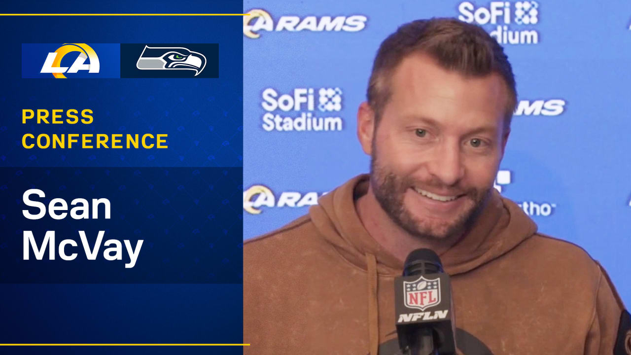 Los Angeles Rams Press Conference Head coach Sean McVay reacts to 17