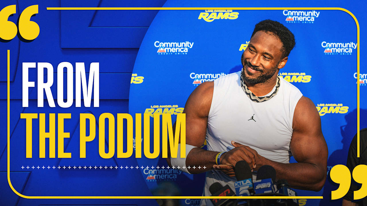 From the Podium: Coordinators explain back-and-forth battle as Myles Garrett and Puka Nacua share training camp takeaways and advice received