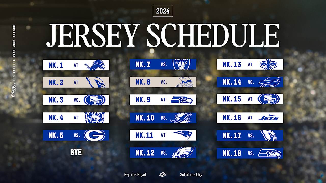 Rams unveil 2024 jersey schedule