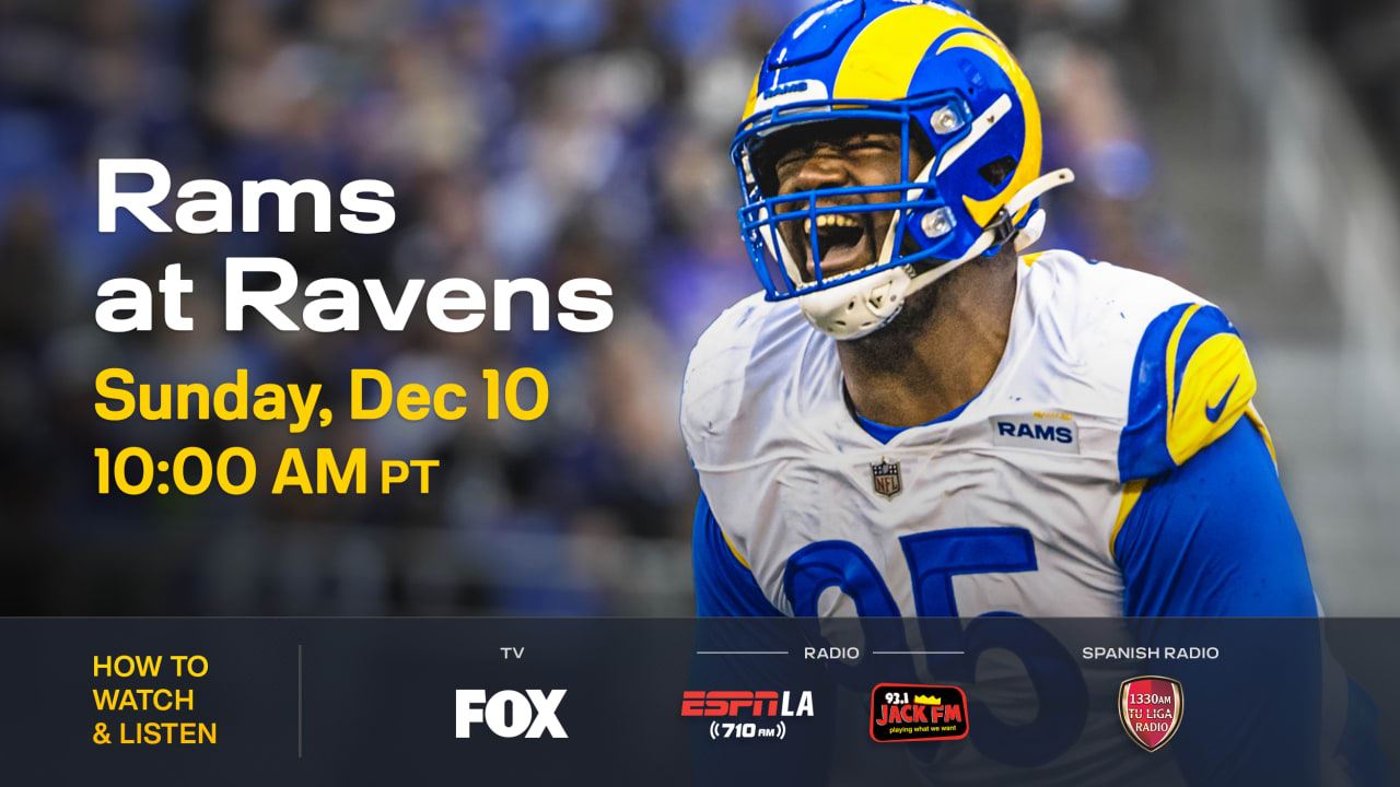 Ravens vs. Rams TV schedule: Start time, TV channel, live stream, odds for  Week 14 - Baltimore Beatdown