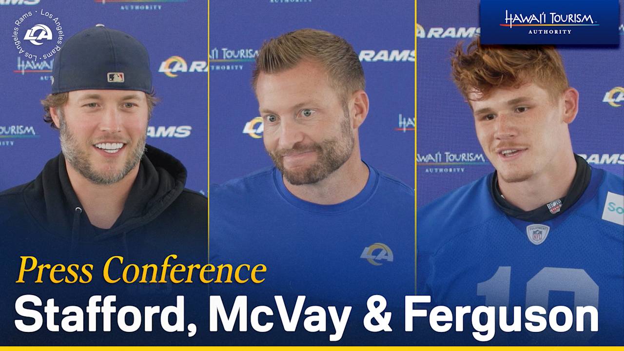 Los Angeles Rams Press Conference - Quarterback Matthew Stafford, head ...