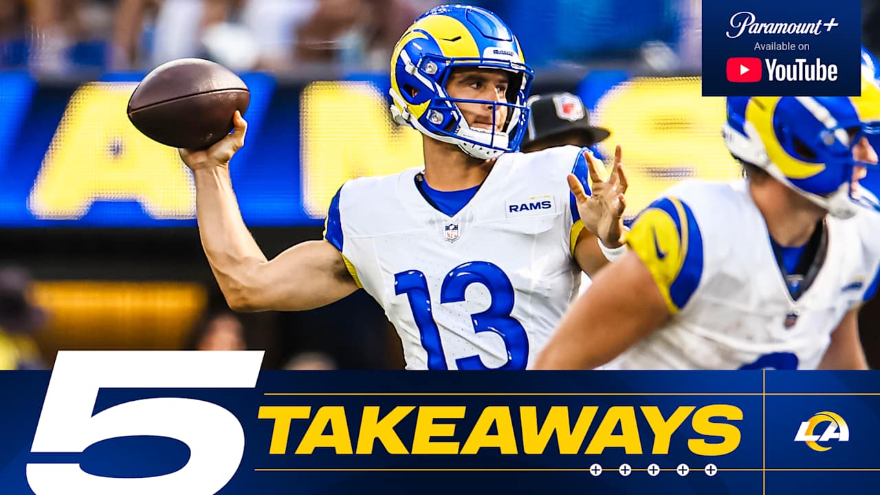 Five takeaways from Rams' 23-22 Preseason Week 2 win over Chargers: Stetson Bennett delivers game-winning TD pass to Tru Edwards, Brennan Jackson's two sacks, Jarquez Hunter sees extended action and more – Rams