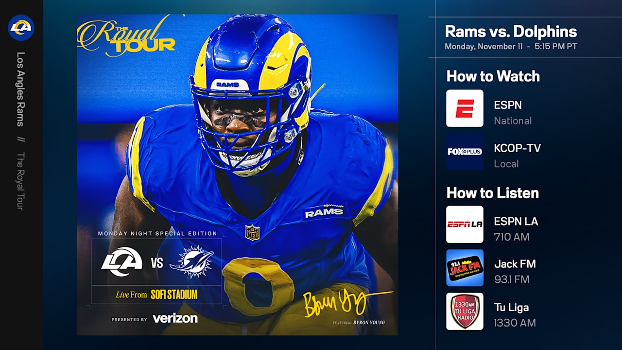 Los Angeles Rams vs. Miami Dolphins on Monday Night Football How to