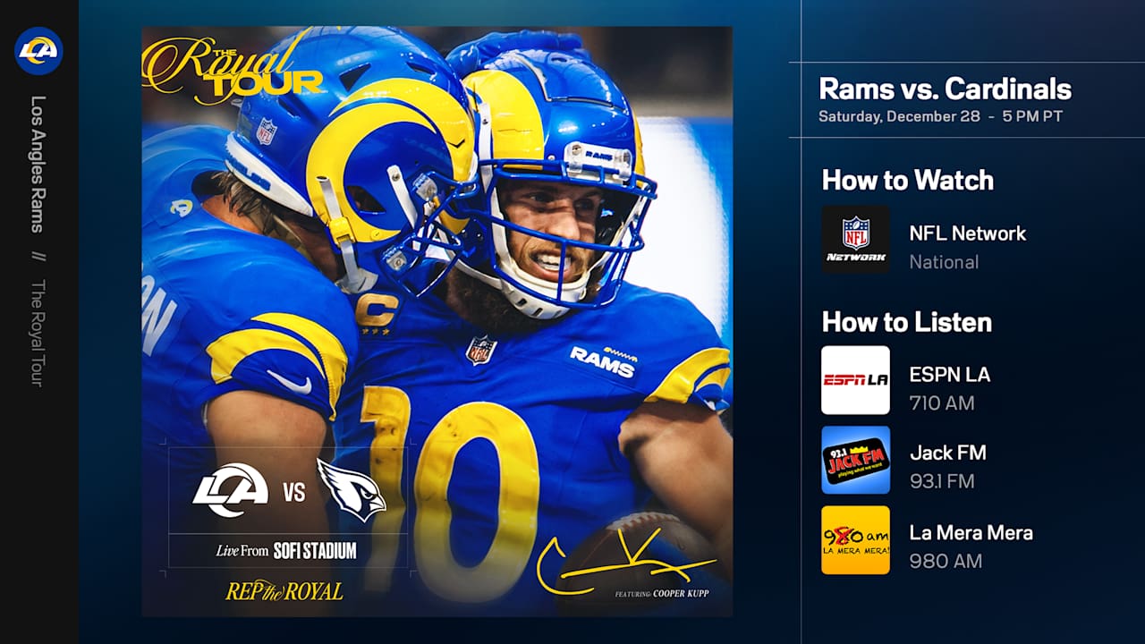 Los Angeles Rams vs. Arizona Cardinals How to watch, listen to and