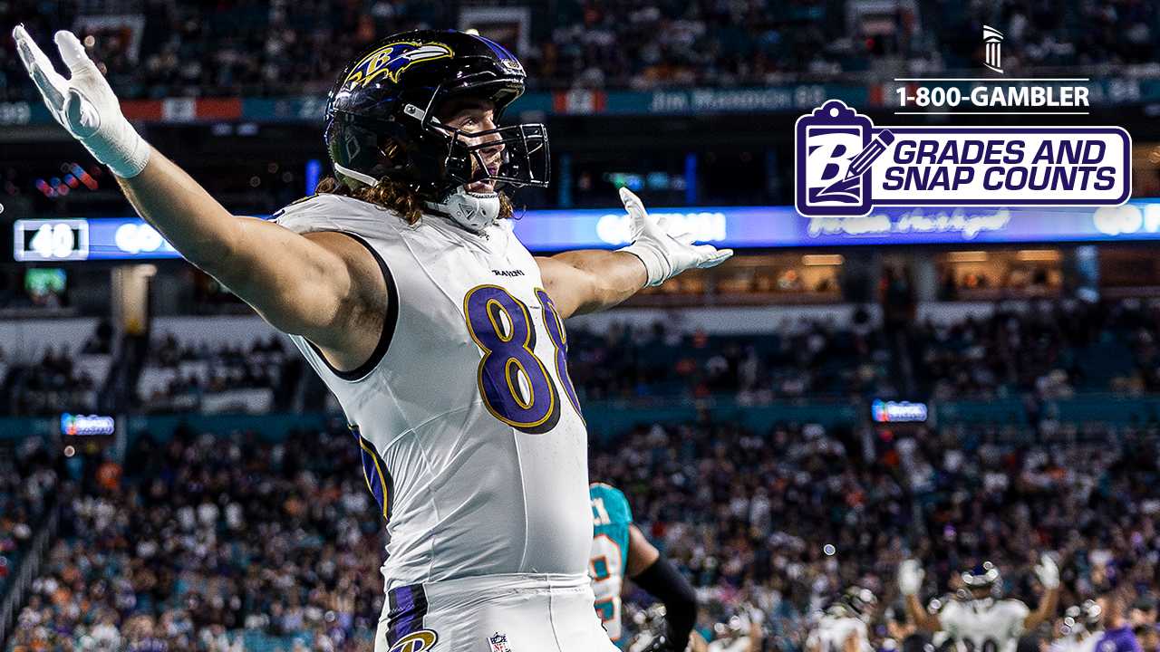 Ravens Tight Ends Shine in Ravens’ Miami Win | Grades & Snap Counts