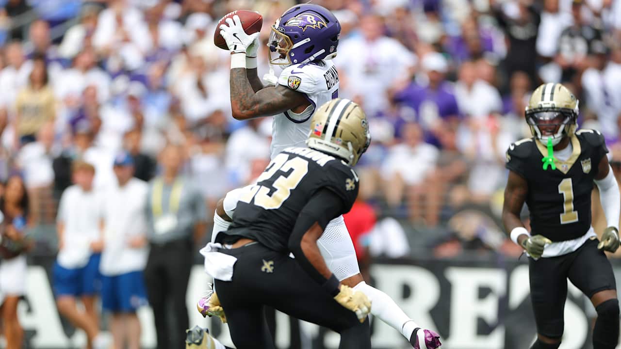 Rashod Bateman Shakes Saints Corner for Touchdown Grab | Ravens Week 2 ...