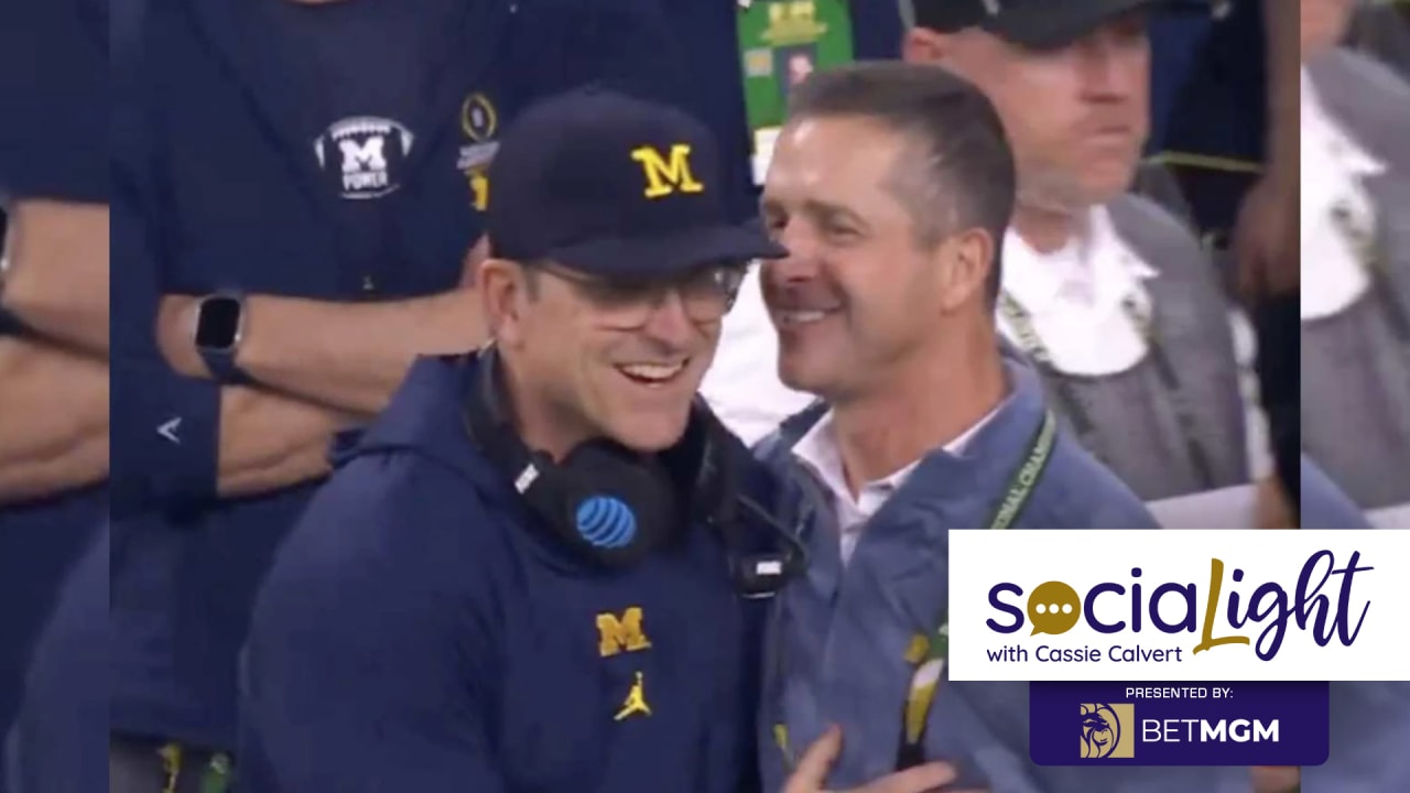 John Harbaugh on National Championship Sideline With Brother Jim