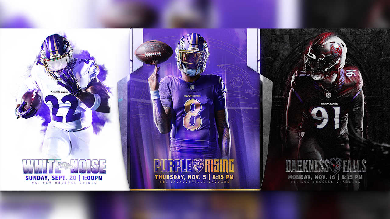 Ravens Announce Purple Rising, Darkness Falls Uniform-Inspired Theme Games