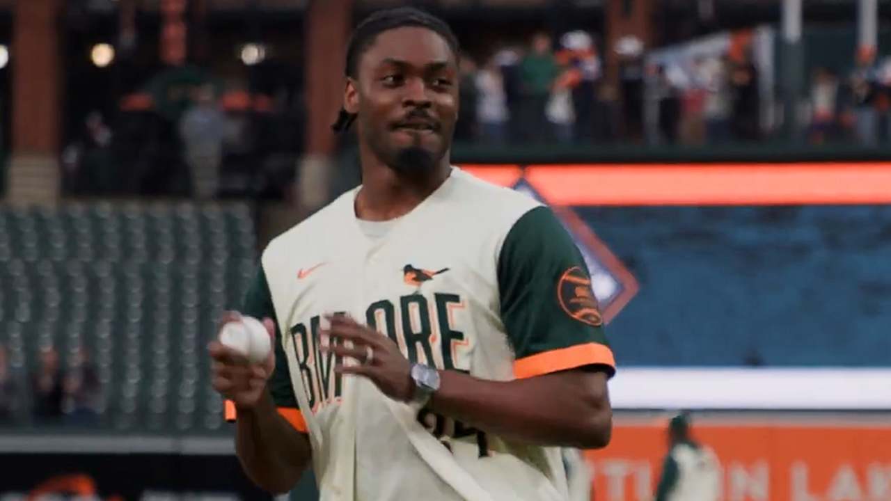 Malaki Starks Throws First Pitch at Orioles Game