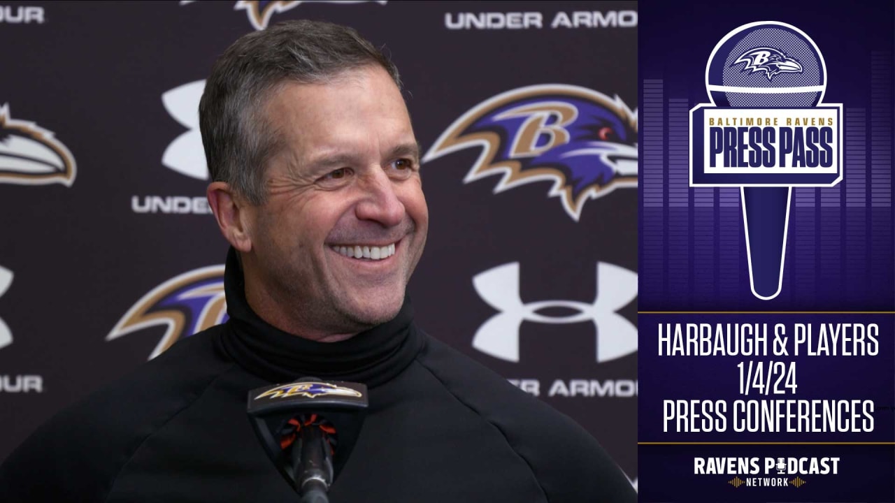 John Harbaugh & Players Ravens Practice 1/4 Press Conferences