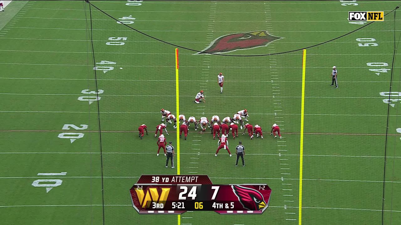 Austin Seibert's 38-yard FG Boosts Commanders' Lead To 27-7 Over Cardinals