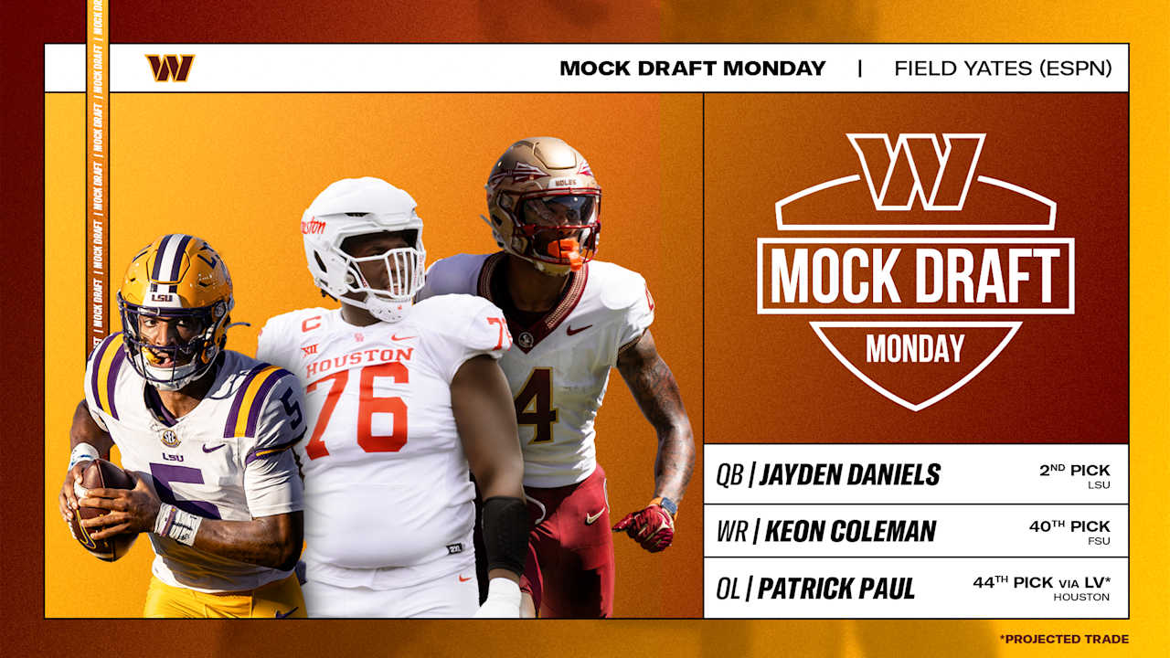 Mock Draft Monday | Field Yates gives Commanders offensive firepower ...