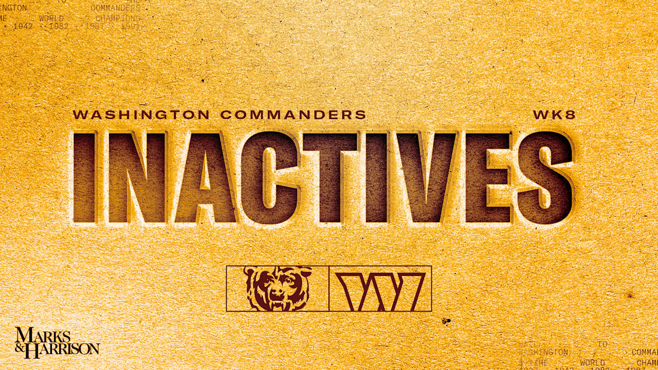 Commanders vs. Bears Week 8 inactive