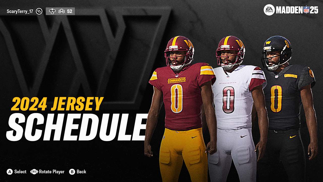 Commanders announce 2024 jersey schedule