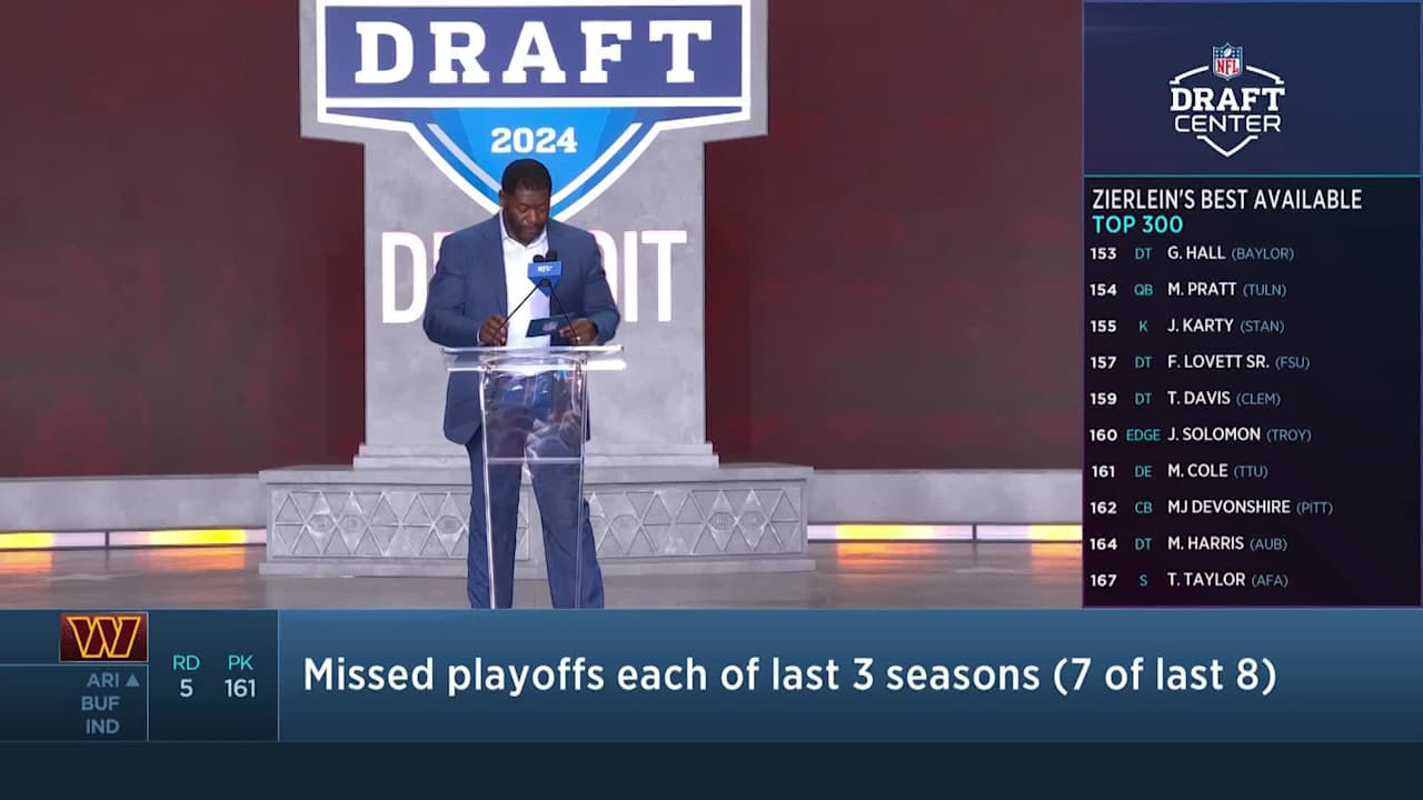 Commanders select Dominique Hampton with No. 161 pick in 2024 draft