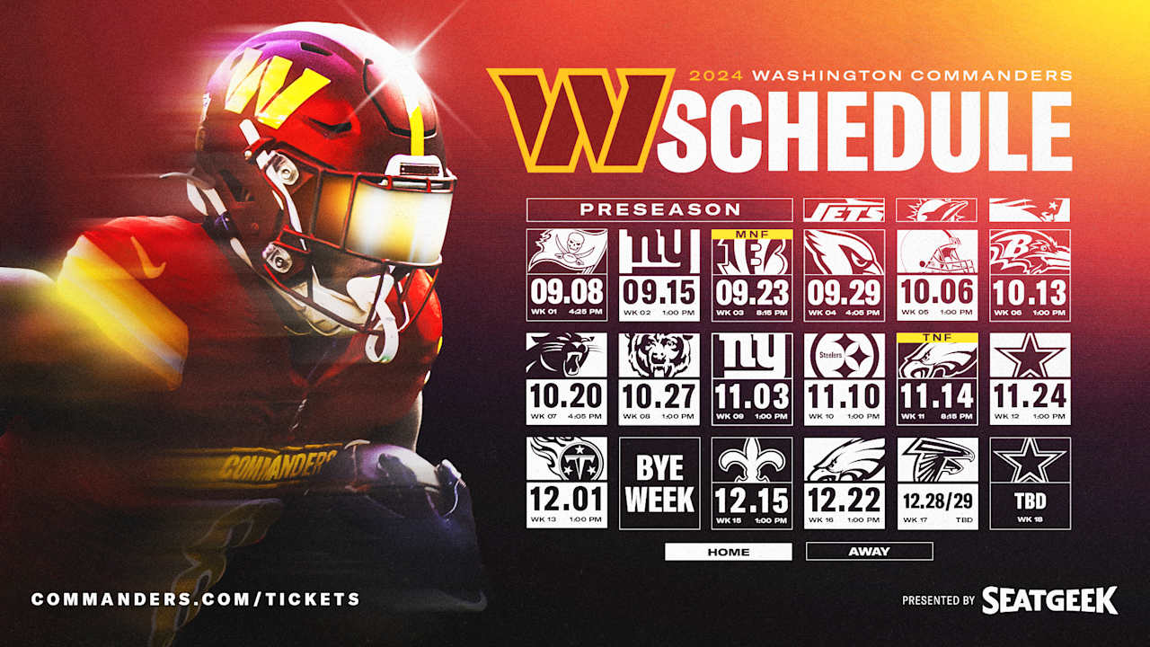 Washington Commanders announce 2025 schedule