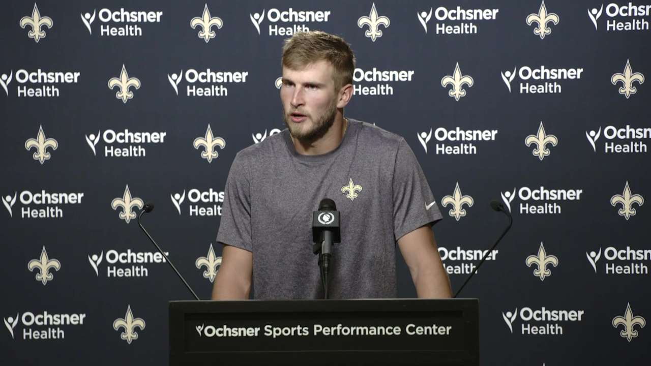 Tyler Shough on his hand, combating the blitz | Saints vs. Giants 2026 ...