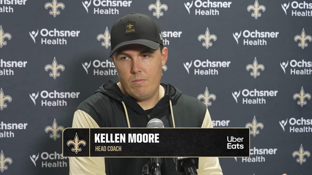 Saints HC Kellen Moore recaps Week 13 loss to Dolphins