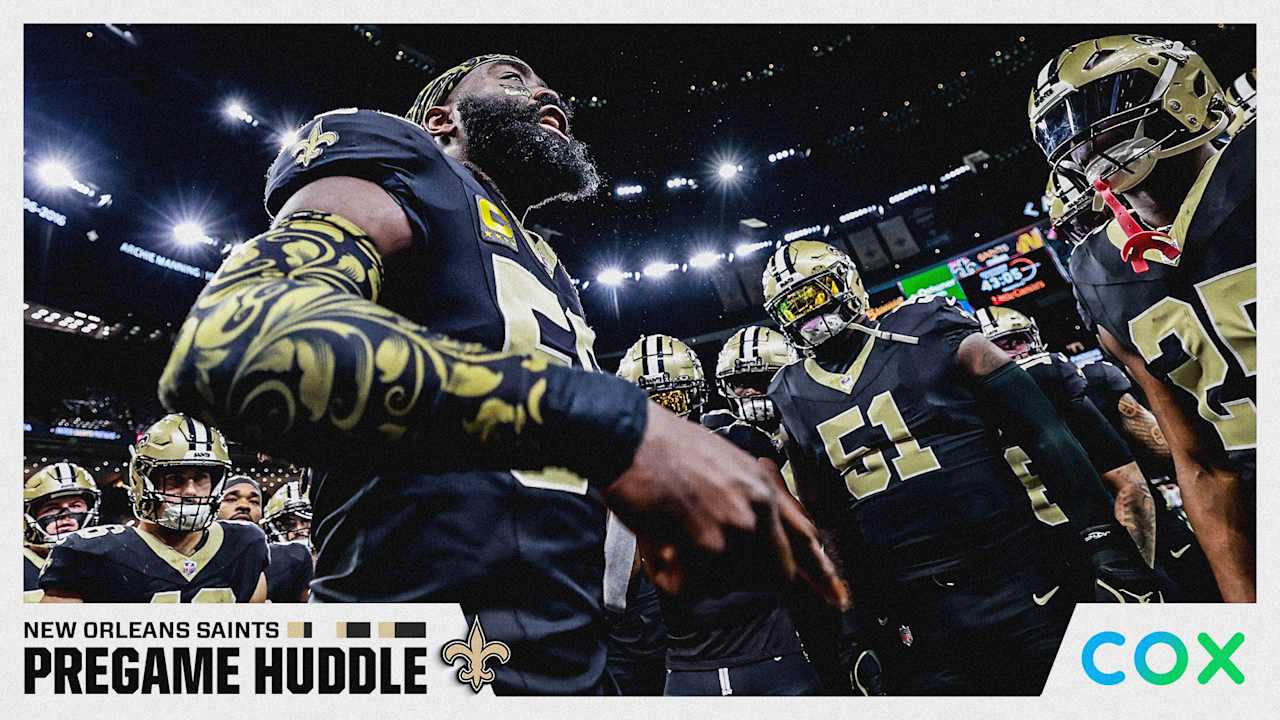 Demario Davis leads Saints Pregame Huddle vs. Commanders