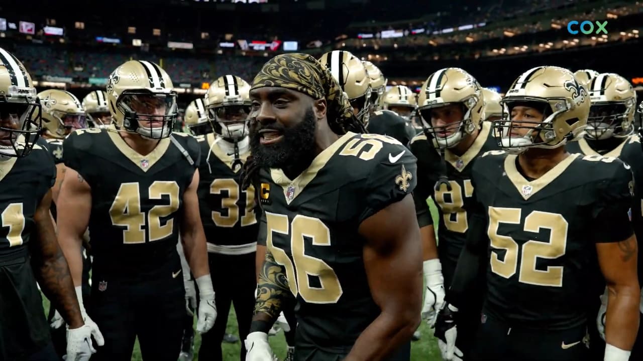 Watch Saints LB Demario Davis Lead Pregame Huddle Vs. Falcons