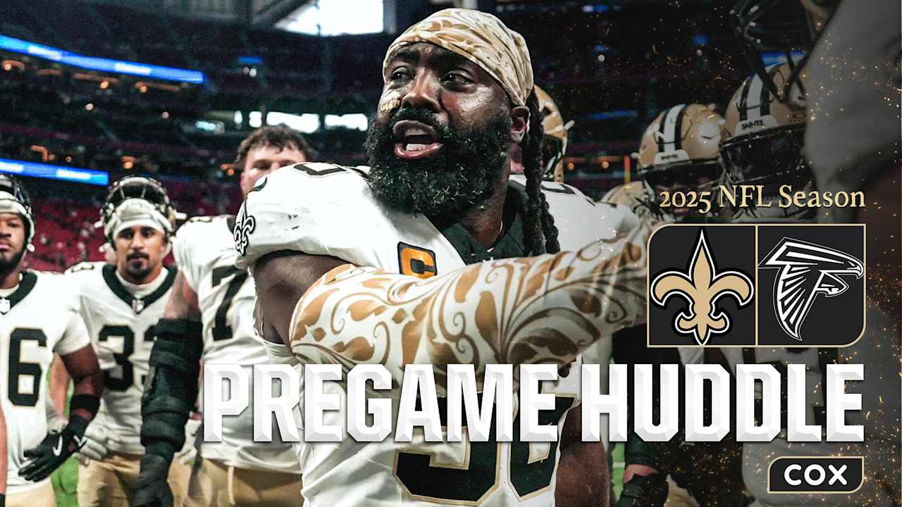 Demario Davis leads Saints Pregame Huddle at Falcons in 2025 Finale