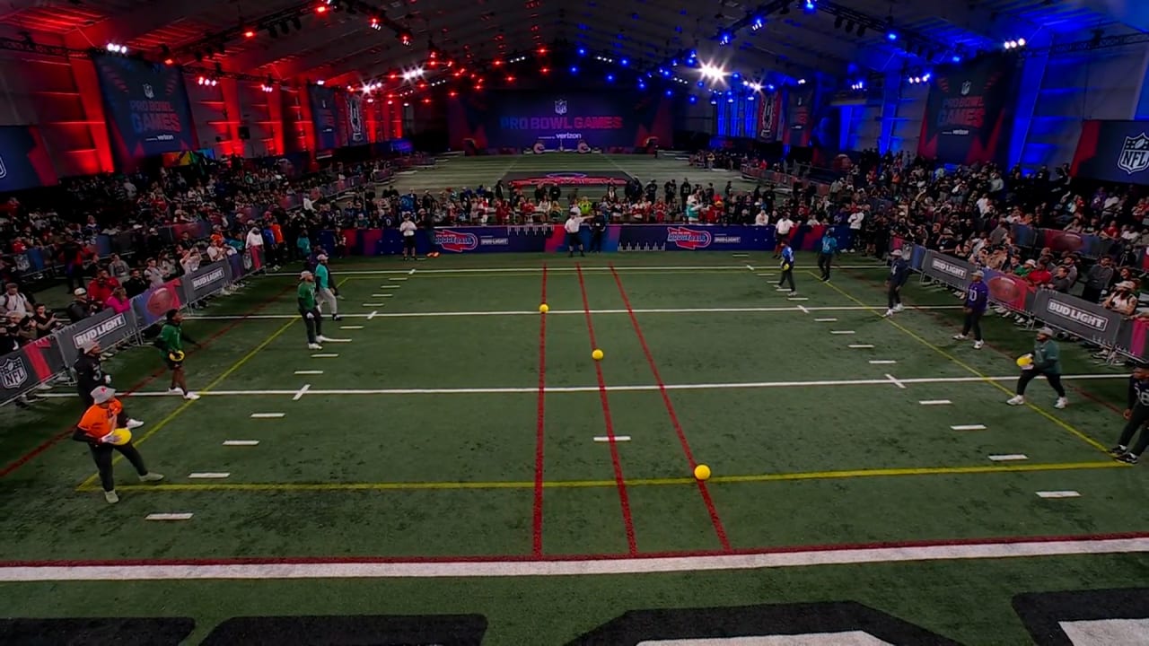 DK Metcalf Participates In Game 2 Of The Epic Pro Bowl Dodgeball