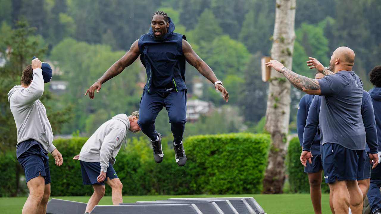 Seahawks Hit The Field and The Weight Room For An Offseason Workout At The Virginia Mason Athletic Center