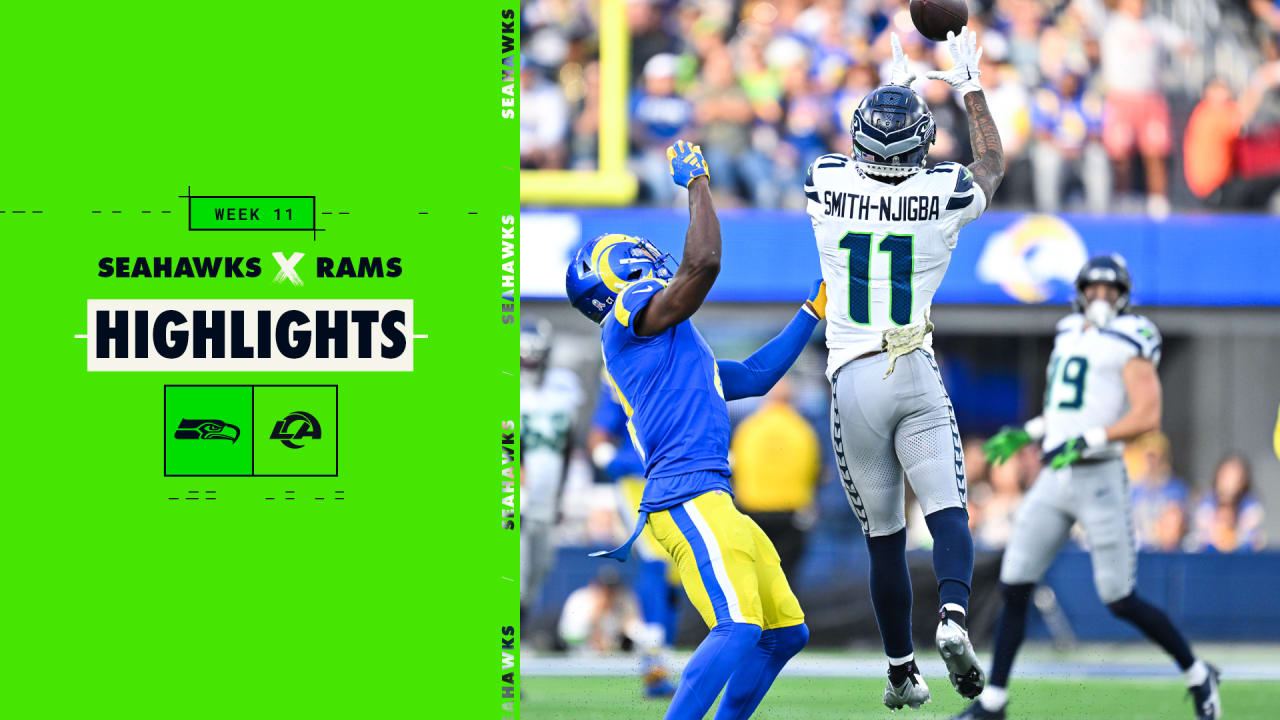 2023 Week 11 Seahawks At Rams Geno Smith Throws 32 Yard Pass To Jaxon Smith Njigba Highlight 0875