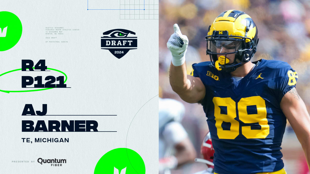 2024 NFL Draft Tight End AJ Barner, Michigan, Round 4, Pick No. 121