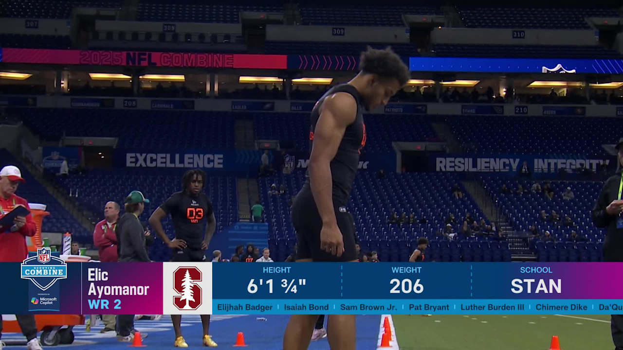 Stanford Wide Receiver Elic Ayomanor Runs 40-yard Dash - 2025 NFL Combine