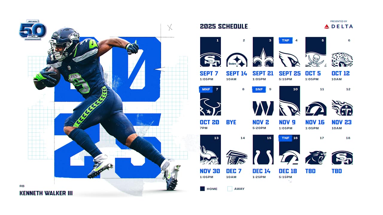 Seahawks 2025 Schedule Announced, Includes Four PrimeTime Games & Week