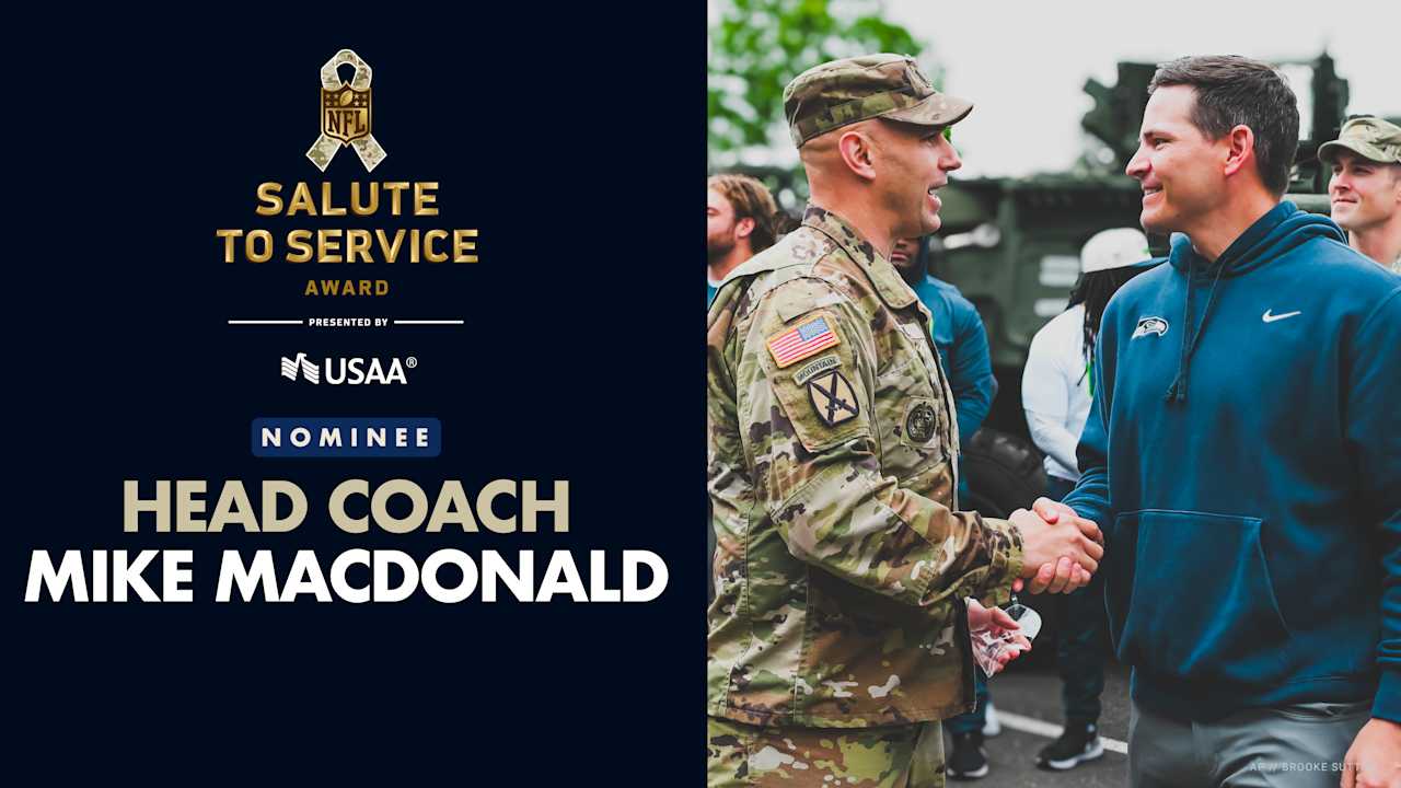 Seahawks Announce Head Coach Mike Macdonald As Their 2024 Salute To Service Award Nominee