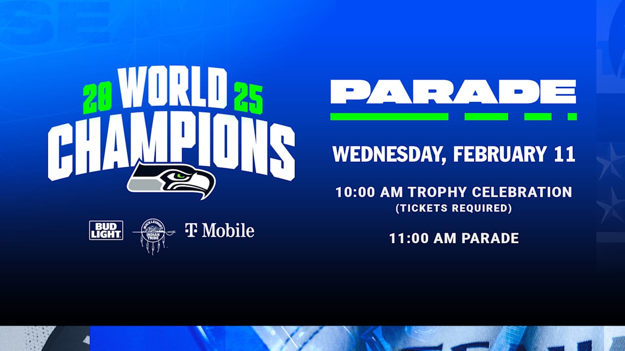 Seahawks World Champions Parade To Be Held On Wednesday, February 11 at 11am