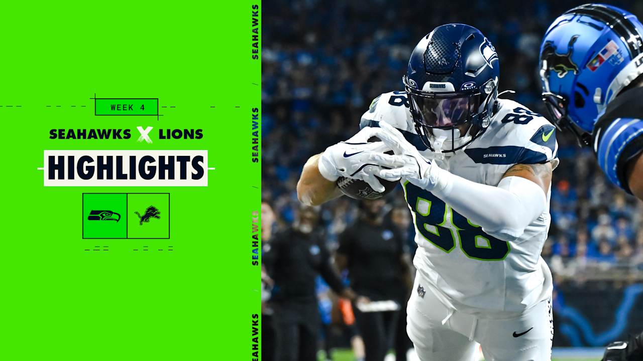 AJ Barner Brings In First NFL TD Highlight 2024 Week 4 Seahawks at Lions