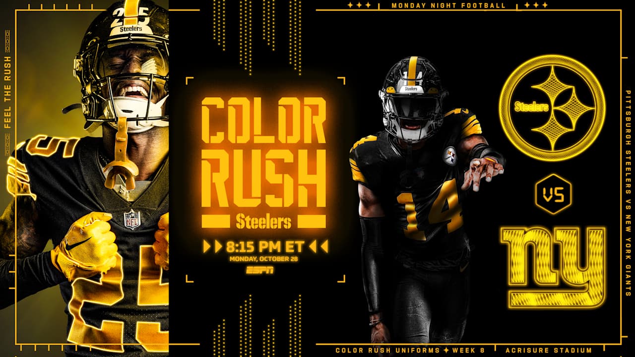 Steelers to wear Color Rush uniforms vs. Giants