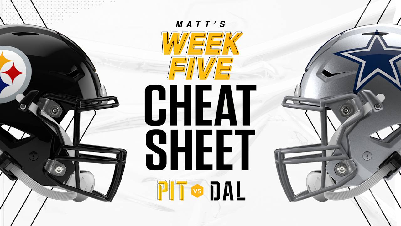 Cheat Sheet Steelers vs. Cowboys