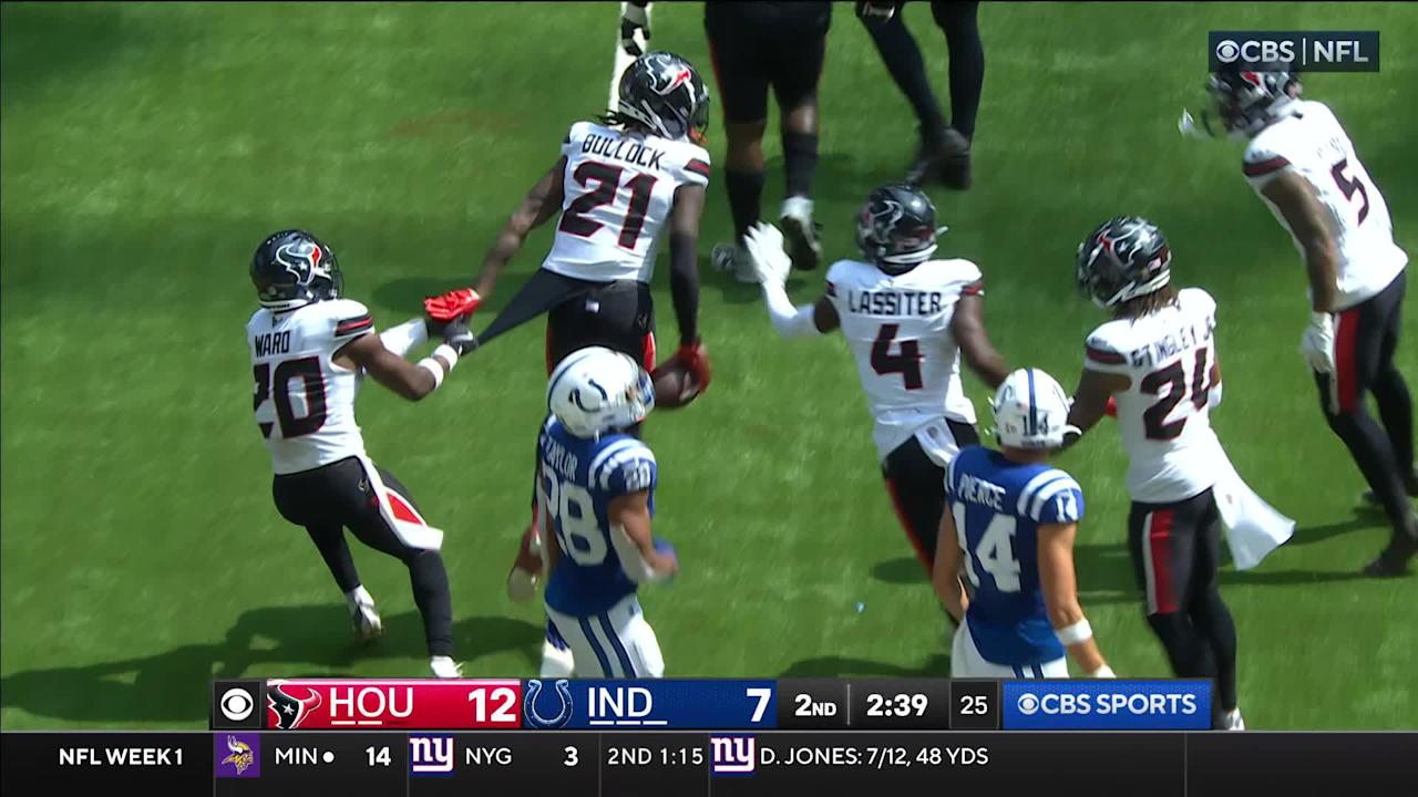 Texans Rookie S Calen Bullock pick vs Indianapolis